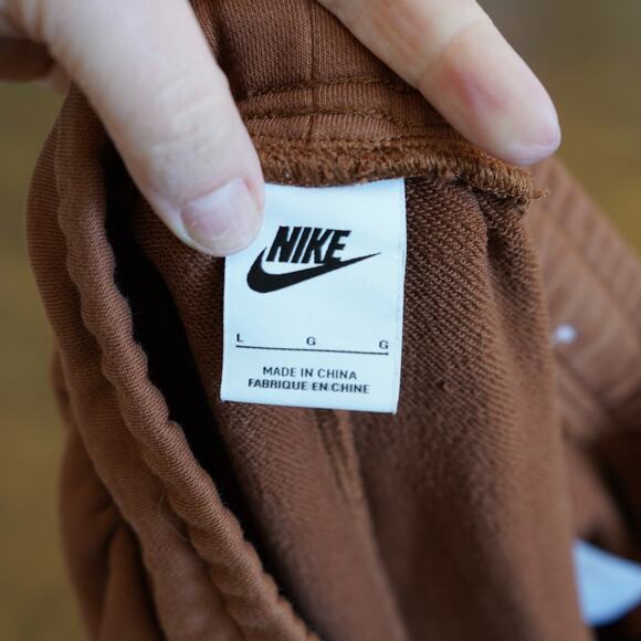 Nike Sportswear Embroidered Sunflower Brown French Terry Joggers Size: Large - Picture 7 of 9
